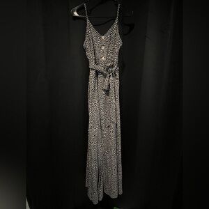 Elegant Black and White Maxi Dress